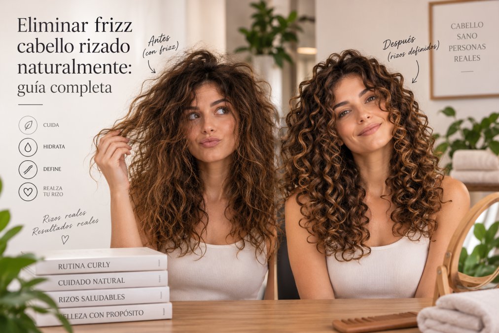Eliminar frizz cabello rizado naturalmente: guía completa
